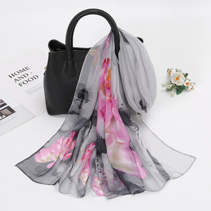 Printed Chiffon Hijab Sunscreen <strong>Scarves</strong> <strong>Thin</strong> Beach Towel Silk <strong>Scarf</strong> for <strong>Women</strong> - Product Image 4