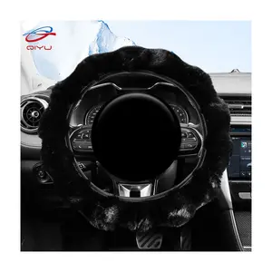 QIYU Factory Car Plush Winter Car Steering Wheel Cover Fits Most Vehicles Non Slip Protective Cover