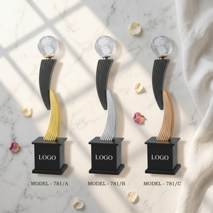 Trophée en métal moulé sur mesure avec options de gravure de logo, portable pour les sports et les remises de diplômes - Product Image 1