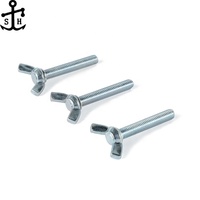 DIN316 acier au carbone papillon Tri vis à oreilles écrous boulons torsion à la main pliant système de mesure métrique en pouces oxyde noir pour