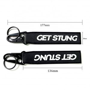 Promotional Gifts Custom Logo Cheap Jet Tag Carabiner Fabric Embroidery Car Woven Keychains - Product Image 2