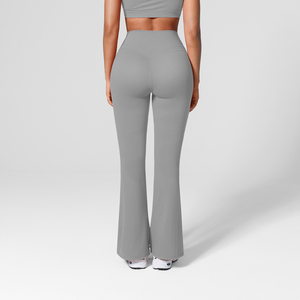 Vractivewholesale Leggings évasés à taille haute avec poches latérales, <span class=keywords><strong>pantalon</strong></span> de yoga pour femmes, <span class=keywords><strong>pantalon</strong></span> de jogging à jambes larges, sport uni, écologique - Product Image 5
