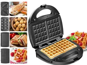 Sandwichera Anbolife <span class=keywords><strong>de</strong></span> 2 Rebanadas <span class=keywords><strong>de</strong></span> Acero Inoxidable con Placas Desmontables, 750W, 3 en 1, Tostadora y Waflera - Product Image 3