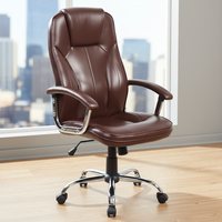 Chaise de bureau de direction au design ergonomique moderne en cuir PU, pivotante et réglable, confortable avec des caractéristiques uniques