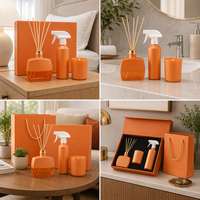 Ensemble cadeau personnalisé de diffuseur de parfum à trois pièces, bougie et spray d'ambiance