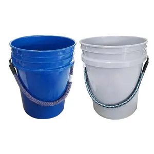Balde de plástico redondo, fonte de fábrica personalizável 5 galões 20l balde de plástico uso ao ar livre com alça e tampa
