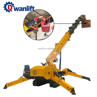 Mini-grue araignée Wanlift à bras télescopique hybride électrique 1,2-16 tonnes, hauteur max. 20 m, rayon 10 m, moteur Changchai, aspiration