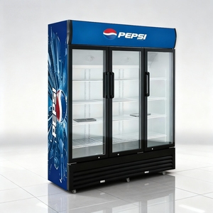 Réfrigérateur à boissons à refroidissement par air à trois portes à bas prix commercial, congélateur vertical à température unique - Product Image 3