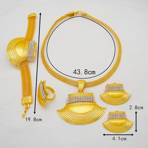 高品質ファッション18K金メッキドバイジュエリーセット4点ネックレスセットBJ770-<span class=keywords><strong>2</strong></span> - Product Image 2