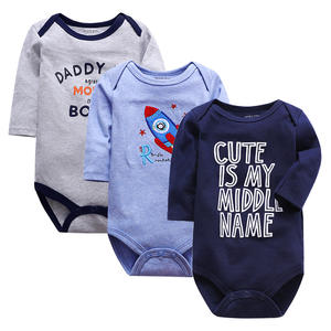 Commercio all'ingrosso della fabbrica estate Casual un pezzo body per bambini a maniche lunghe triangolo Harem 100% in puro cotone abbottonatura vestiti per bambini - Product Image 4