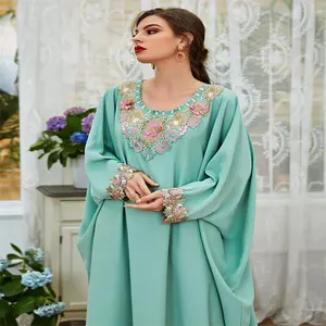 Yeni yayın moda baskı çiçek Kaftan çarşaf İslami giyim en güzel zarif Kebaya Modern Baju müslüman kumuslim