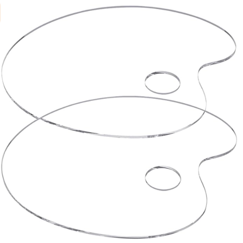 Пластиковая Палетка для рисования круглой формы на заказ, прозрачная акриловая Палетка для рисования, палитра для рисования маслом, держатель для палетки