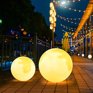 Luz <span class=keywords><strong>solar</strong></span> de Luna al aire libre IP65 Luz de bola LED impermeable para jardín Césped Patio Paisaje - Product Image 3