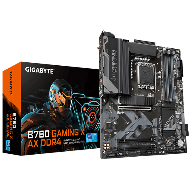 Used GIGABYTE B760 GAMING X AX DDR4 ATX Motherboard with 4 X SATA 6Gb/s Connectors Support 13th and 12th Gen Series Processors