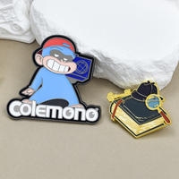 Badge personnalisé en métal avec personnage de singe mascotte de dessin animé, design de squelette de masque d'anime, pour la bière