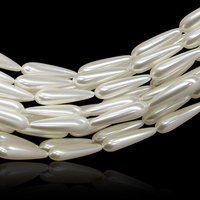 Perles en verre blanc élégantes en forme de goutte 8*30mm 650 pour la fabrication de colliers et bijoux – Stock usine, personnalisables