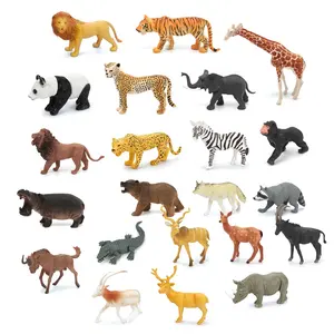 OEM 5'' Wild plastic PVC animals figure mini jungle animals toys set for kids