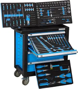 160PCS Cabinet 6/7 Drawers Trolleyハンディカートガレージ収納メタルボックスとツール
