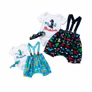 Babany gros nouveau-né bébé garçons anniversaire <span class=keywords><strong>Costume</strong></span> décontracté salopette vêtements - Product Image 1