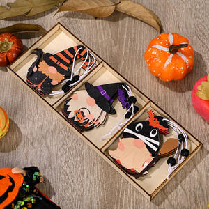 Halloween Wooden Pendant Pumpkin <strong>Witch</strong> Gnome Gonk Wooden Pendant Halloween Decoration Home Decor for Halloween - Product Image 4