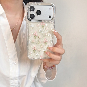 Étui <span class=keywords><strong>de</strong></span> téléphone IMD à motif <span class=keywords><strong>de</strong></span> fleurs <span class=keywords><strong>de</strong></span> coquillages à la mode <span class=keywords><strong>avec</strong></span> chaîne suspendue pour la série iPhone 18 Pro Max - Product Image 2