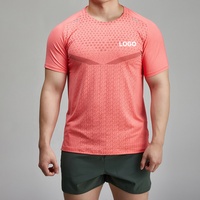 JIEJIN Vêtements de gym personnalisés T-shirt à manches courtes imprimé réfléchissant pour hommes Gym