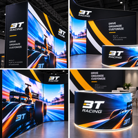 Stand d'exposition personnalisé pour salon professionnel, 30x30, avec éclairage LED, pour salons automobiles et de course, PRI Show