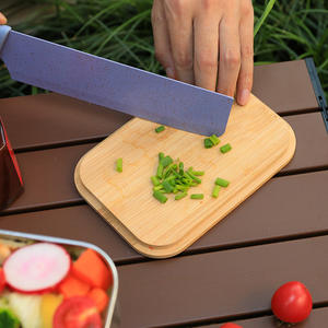 Boîte à lunch portable en acier inoxydable avec couvercle en bambou, rectangulaire, multifonctionnelle, pour une utilisation en extérieur - Product Image 1