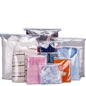 Support customization transparent Frosted material plastic packing bags for clothes