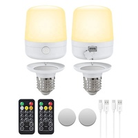Lampe murale sans fil RGB Lampe de table rechargeable Ampoule LED d'urgence Base E27 Interrupteur de télécommande Design coloré pour une utilisation au bureau