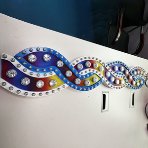 Enseignes lumineuses <span class=keywords><strong>vintage</strong></span> en métal personnalisées, colorées, design libre, acier inoxydable, ampoule LED extérieure - Product Image 6