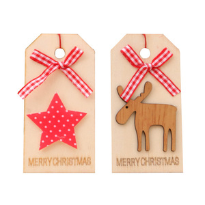 Nouvelles décorations de Noël, ornements de Noël en bois, pendentifs pour sapin de Noël, étiquettes en bois avec nœuds. - Product Image 5