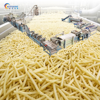 Volledig automatische productielijn voor Franse frieten, industriële chipsmachine met frituren, kruiden en verpakking