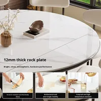 2025 Modern Design Slate Esstisch mit drehbaren Klappstühlen für kleine Wohnungen für das Wohnzimmer zu Hause