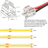 Conector de Tira LED Todo en Uno para Tiras COB de 4mm/5mm/6mm, Reduce el Número de SKU y la Presión del Inventario para Distribuidores