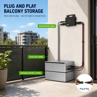Kit de stockage d'énergie pour balcon 1600W avec batterie 1024Wh, Hub solaire Plug and Play, 8 câbles MC4 pour stockage sur balcon