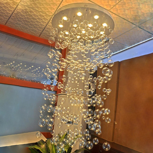 Luminaires suspendus créatifs pour salon, décoration artistique minimaliste, long <span class=keywords><strong>luminaire</strong></span> suspendu en verre, lustre LED 10000 - Product Image 4