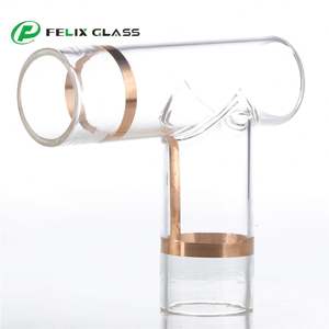 Tubo Curvo de Vidrio Borosilicato 3.3 Transparente, Forma Personalizada, con Papel de Lámina Dorada en el Centro, Garantía de 3 Años para la Industria - Product Image 3