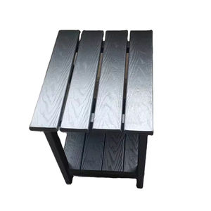 Table d'angle moderne en HDPE, petite table d'appoint en plastique imitation bois pour salle de bain - Product Image 1