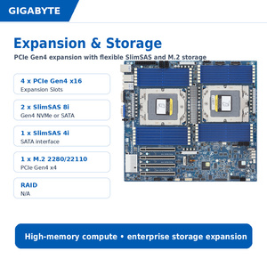 Placa Base para Servidor GIGABYTE MZ73-LM1 E-ATX, Doble AMD EPYC 9005/9004 SP5, DDR5 24 DIMM, PCIe Gen4, Estación de Trabajo con IA - Product Image 2