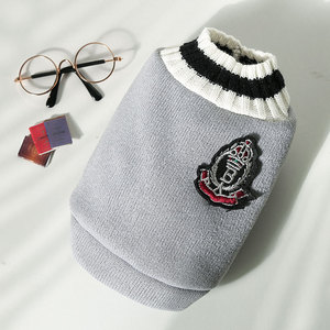 Suéter para Mascotas con Bordado Vintage para Otoño e Invierno, Suéter Cálido para Perros Estilo Universitario - Product Image 4