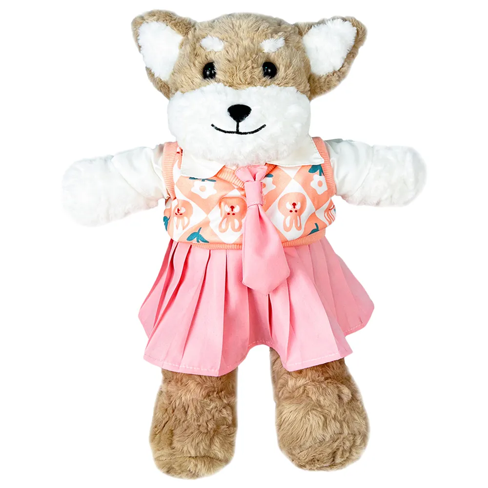 Cute Animal Baby Toys With Clothing Dog Soft Toys Custom Stuffed Animal Plush Toys