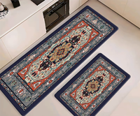 Tapis de cuisine ergonomique anti-fatigue en mousse PVC, imperméable, antidérapant avec support en caoutchouc, résistant aux taches, design floral moderne