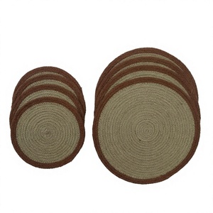 Custom 8-Piece Luxury Braided Jute <b>Round</b> <b>Placemats</b> Non-Slip Washable Eco-Friendly Home Dining Decor - Product Image 2