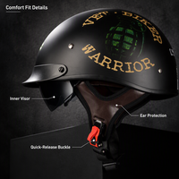 Casque de moto demi-face à coque ABS avec visière solaire intégrée, 20 motifs graphiques, tailles M-XXL, unisexe