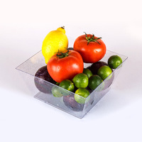 Fabrieksgroothandel wegwerp plastic PS transparante vierkante saladekommen fruitkommen groentebakjes voor restaurantbuffet