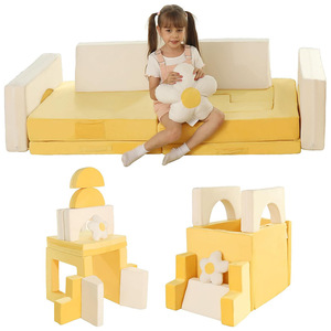 Children's <b>Foam</b> Building <b>Blocks</b> Playhouse Soft Climbing Castle For Indoor Outdoor Fun With Safety Handrails And Washable Fabric - Product Image 2
