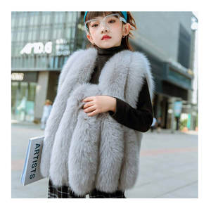 Cute Furry Waistcoat Children Sleeveless <strong>Fur</strong> Jacket Coat Fashion Real Fox <strong>Fur</strong> <strong>Gilet</strong> <strong>Girls</strong> Casual Winter Vest Kids - Product Image 1