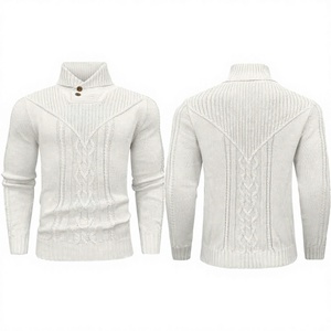 Pull en maille torsadée ODM pour homme 2026, style chauve-souris, couleur unie, anti-plis, anti-rétrécissement, anti-boulochage, chaud, hiver, coupe ajustée, avec logo - Product Image 3