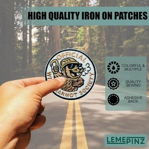 Official Wild Marmot Society 3 Inch Embroidery Patch Iron On Sew On Travel <b>Applique</b> Patch - Product Image 5